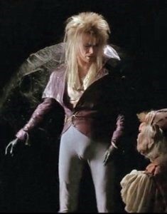 Jareth the Goblin King and his co-star. No, not the muppet.