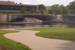 THEIS PARK: VOLKER fountains across Brush Creek