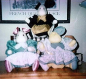 sewing, Mouse House dolls, 1998