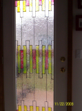 arts & crafts style faux stained glass window, 2000