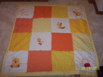embroidery, hand-quilting, baby blanket, 2003
