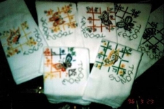 embroidery, butterfly dishtowels, 1996