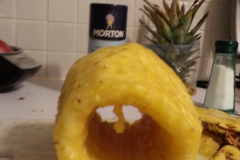 shaved and cored pineapple