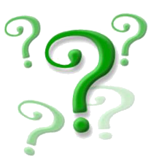 Clipart of a bunch of green cartoon question marks.