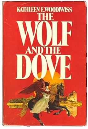 Original orange cover of Kathleen Woodiwiss’s THE WOLF AND THE DOVE.