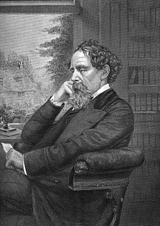 Charles Dickens, pen and ink.