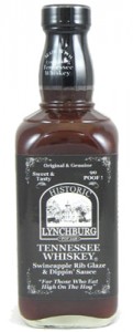 An image of a bottle of Historic Lynchburg Tennessee Whiskey barbecue sauce.