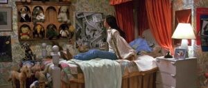 An image of Sarah’s bedroom at home, with knickknacks that look just like the characters and details in the goblin realm.